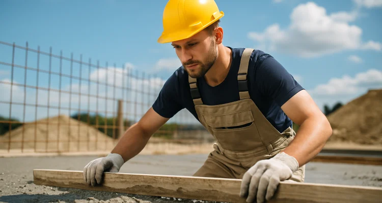 a male concrete worker spreading fresh cement on rebared ground from Quality Concrete Contractor Georgetown in Georgetown Tx, 78628 - Concrete driveway building