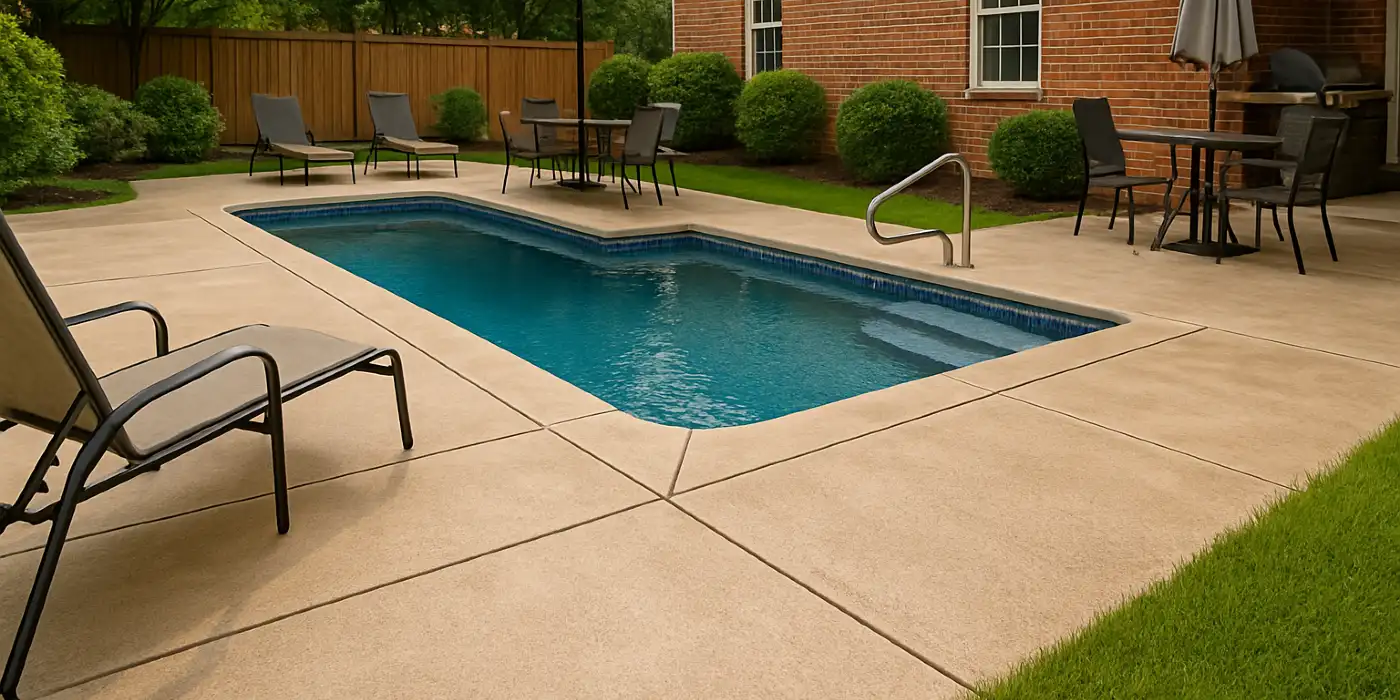 a swimming pool concrete deck from Quality Concrete Contractor Georgetown in Georgetown Tx, 78628 - Concrete repairs a swimming pool concrete deck from Quality Concrete Contractor Georgetown in Georgetown Tx, 78628 - Concrete repairs