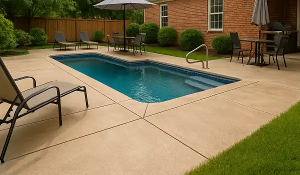 a swimming pool concrete deck from Quality Concrete Contractor Georgetown in Georgetown Tx, 78628 - Concrete repairs