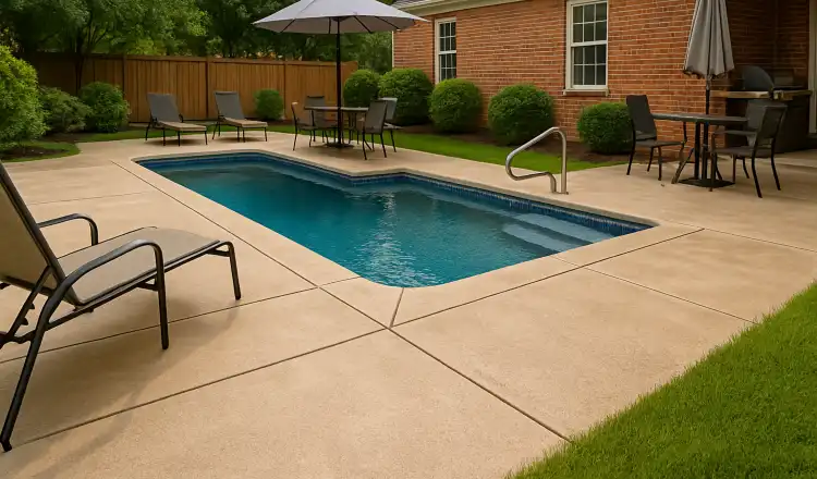a swimming pool concrete deck from Quality Concrete Contractor Georgetown in Georgetown Tx, 78628 - Concrete repairs