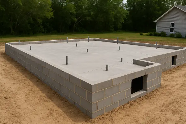a finished concrete foundation for a new house from Quality Concrete Contractor Georgetown in Georgetown Tx, 78628 - Concrete repairs a finished concrete foundation for a new house from Quality Concrete Contractor Georgetown in Georgetown Tx, 78628 - Concrete repairs
